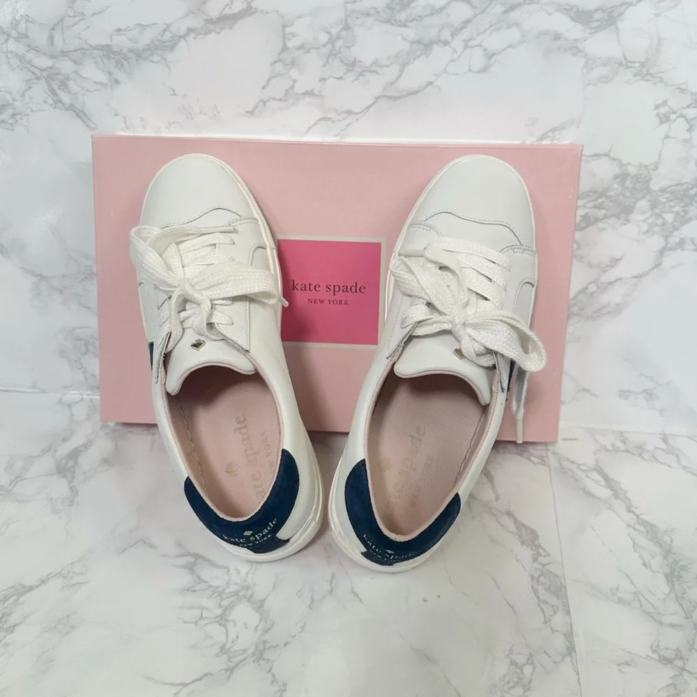 Kate Spade Fez White and Blue Sneakers - Picture 3 of 14